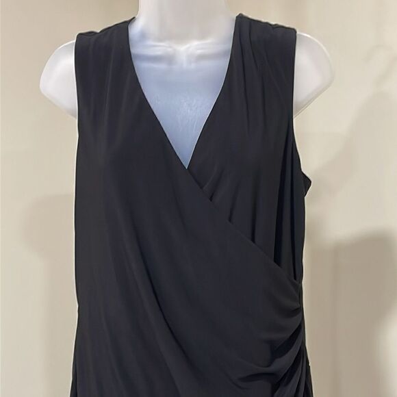 NWOT Luxe by Carmen Marc Valvo Ruffled Black Dress  Size 14W XL plus - Picture 2 of 13